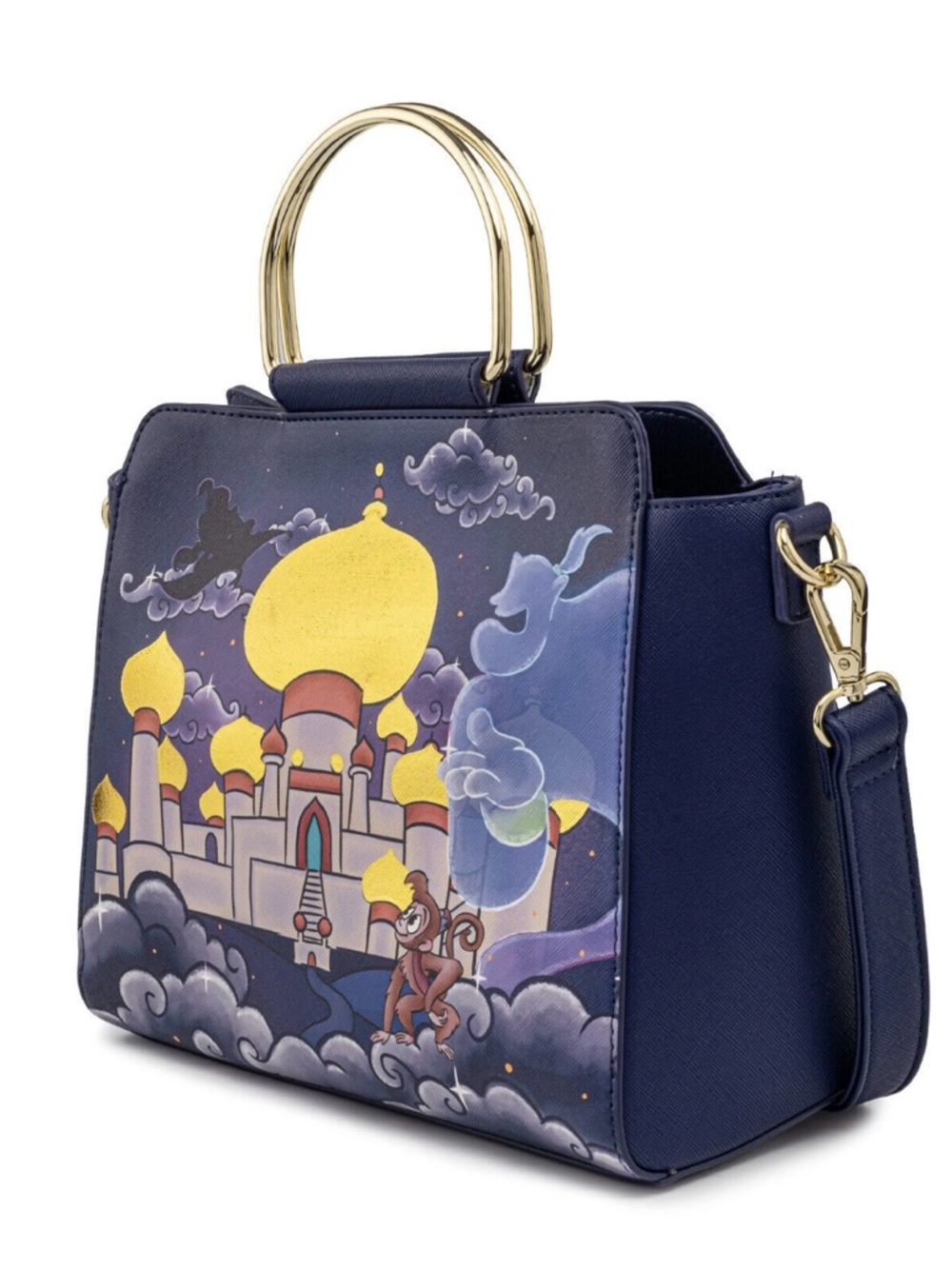 NWT!! Loungefly Disney Princess Jasmine w/ Rajah, Castle, Abu and Genie Satchel - Picture 2 of 16